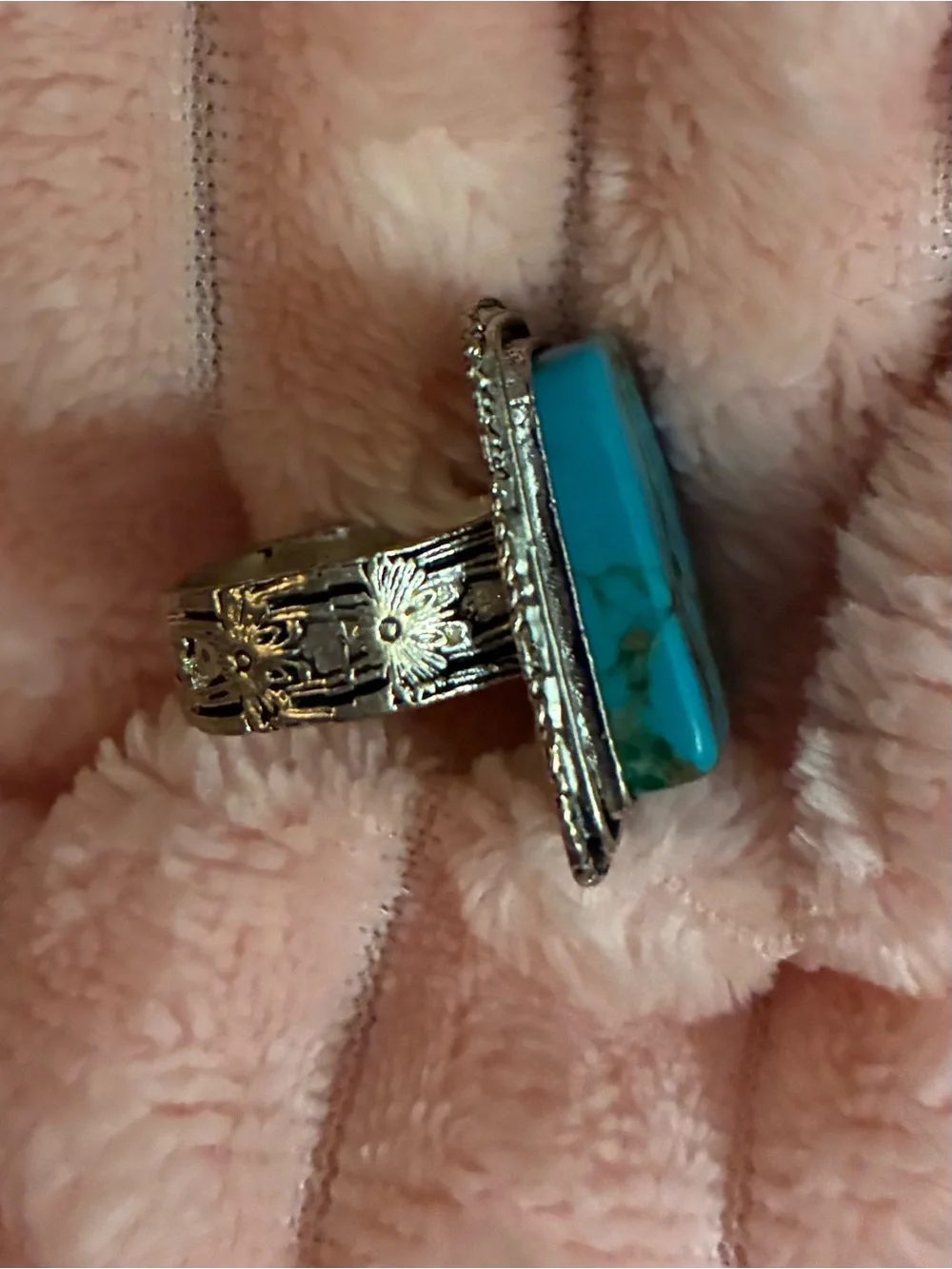 Turquoise Stone Statement Ring - Blue Turquoise Design